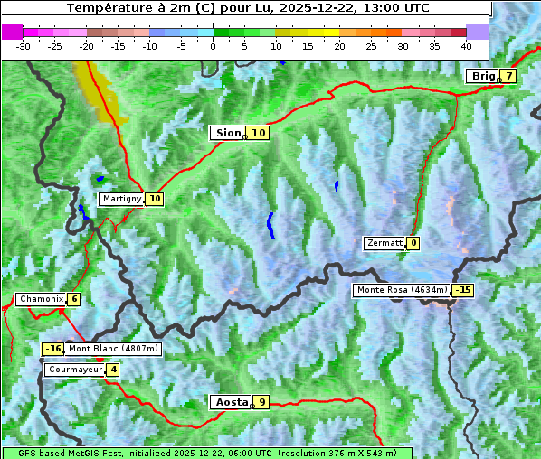 Temperatur, 22. 12. 2025