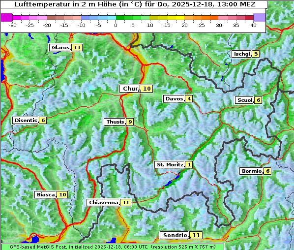 Temperatur, 18. 12. 2025