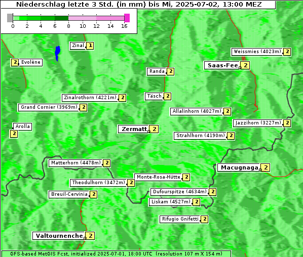 Niederschlag, 2. 7. 2025