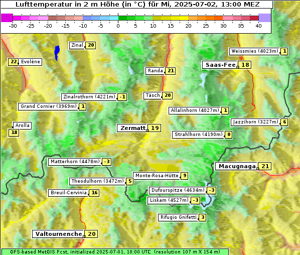 Temperatur, 2. 7. 2025