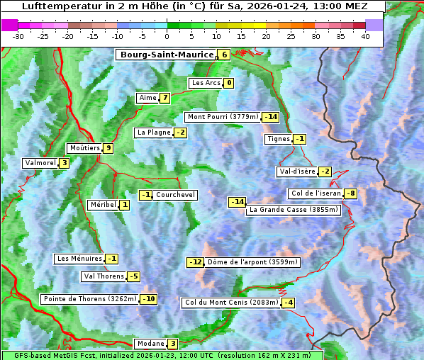 Temperatur, 24. 1. 2026
