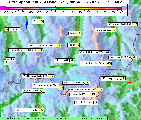 Temperatur, 23. 2. 2025