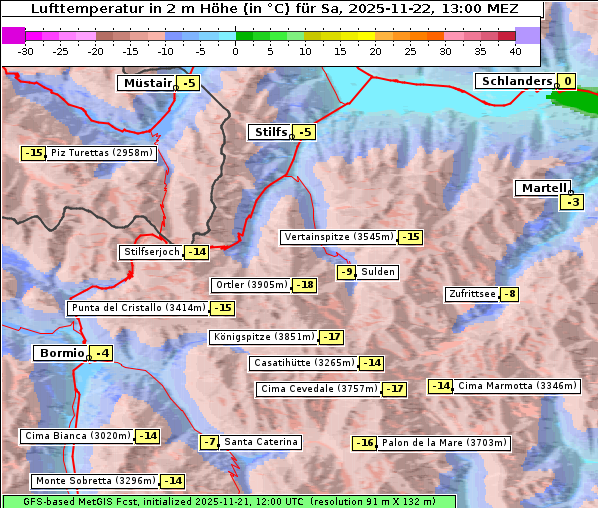 Temperatur, 22. 11. 2025