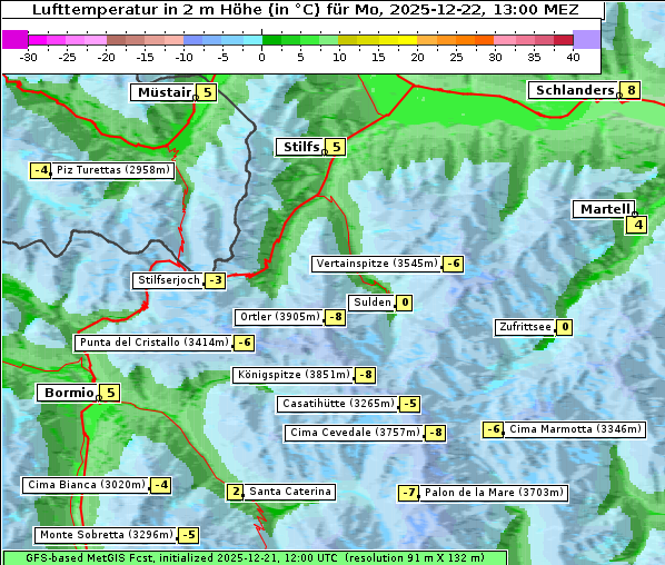 Temperatur, 22. 12. 2025