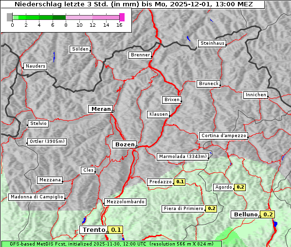 Niederschlag, 1. 12. 2025