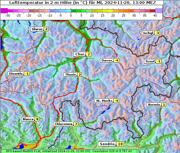 Temperatur, 20. 11. 2024