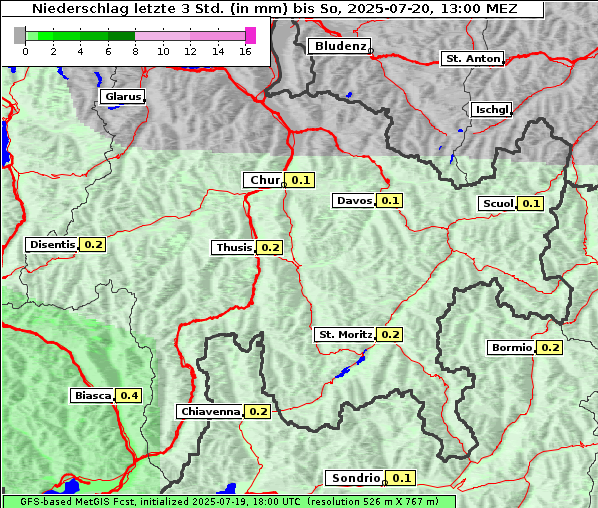 Niederschlag, 20. 7. 2025