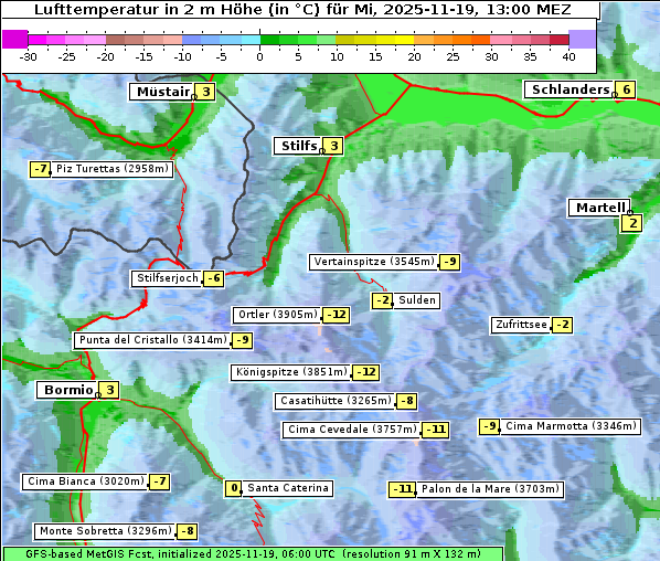Temperatur, 19. 11. 2025