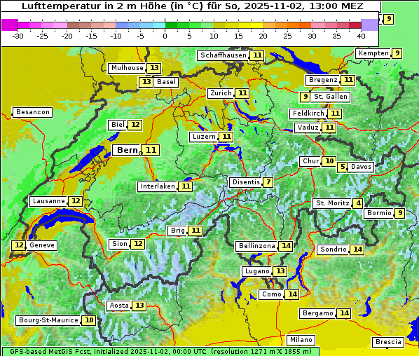 Temperatur, 2. 11. 2025