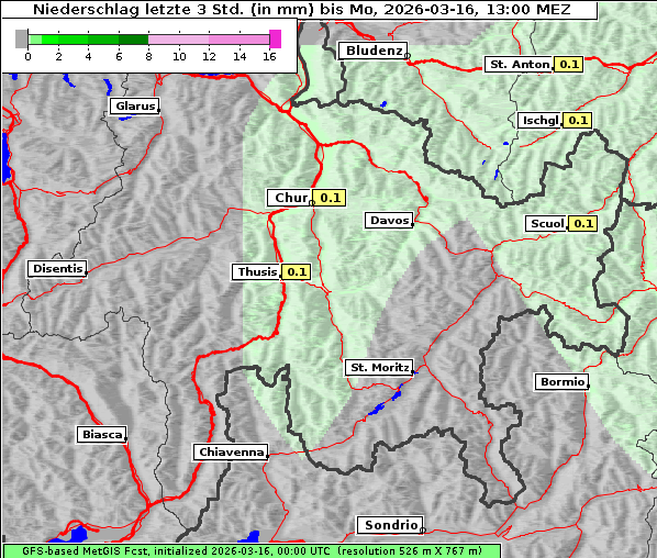 Niederschlag, 16. 3. 2026