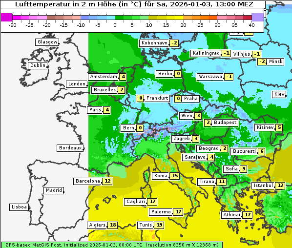 Temperatur, 3. 1. 2026