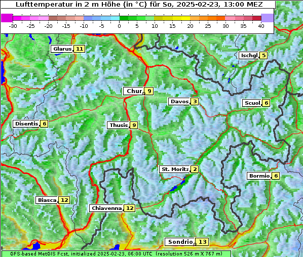 Temperatur, 23. 2. 2025