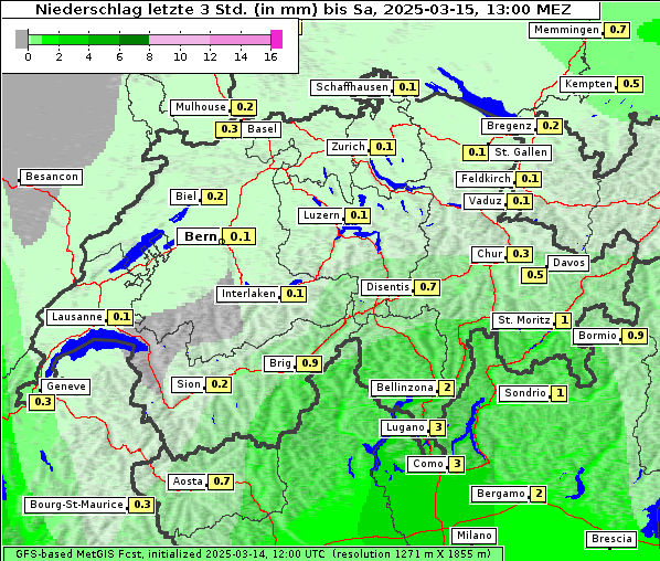 Niederschlag, 15. 3. 2025