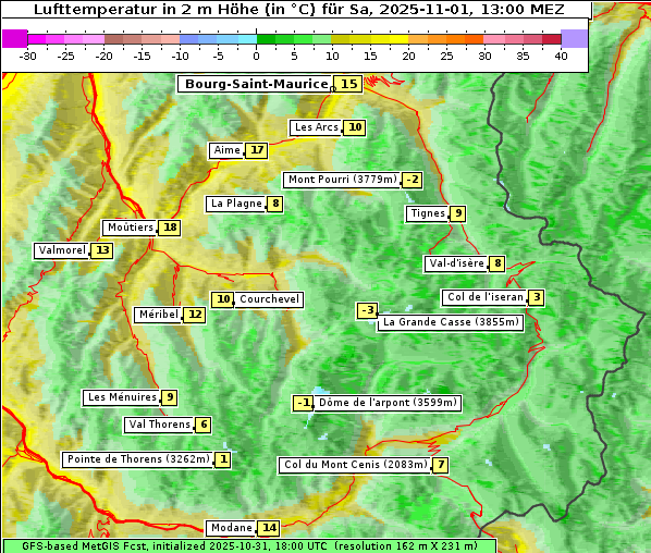 Temperatur, 1. 11. 2025