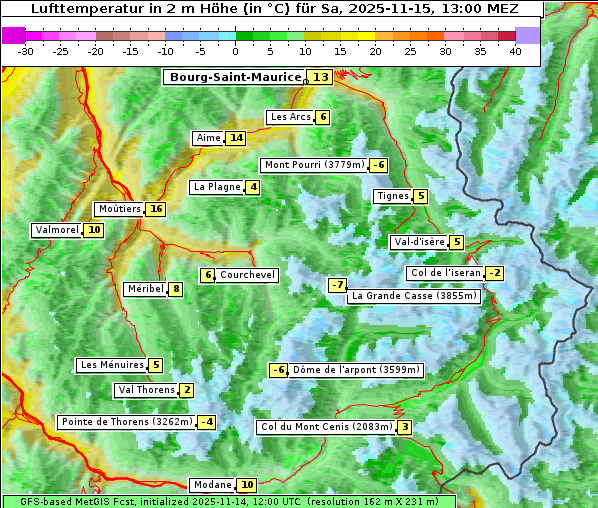Temperatur, 15. 11. 2025