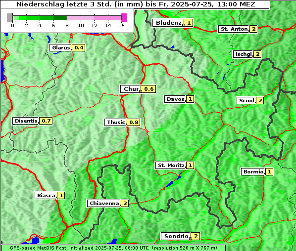 Niederschlag, 25. 7. 2025
