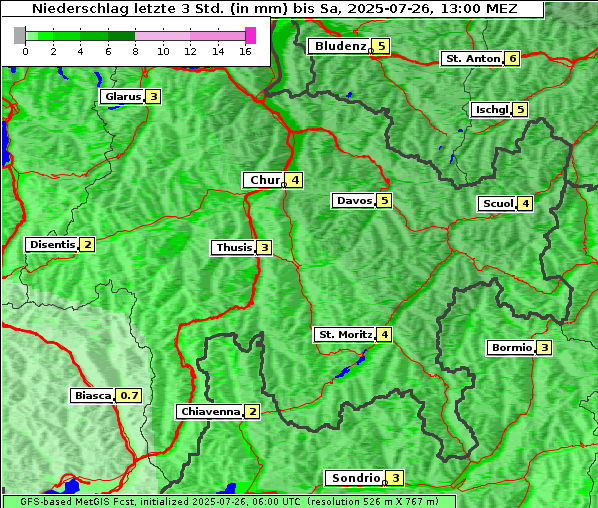 Niederschlag, 26. 7. 2025