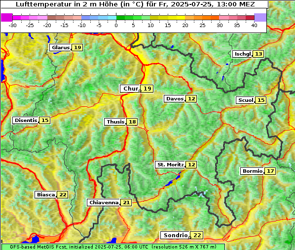 Temperatur, 25. 7. 2025