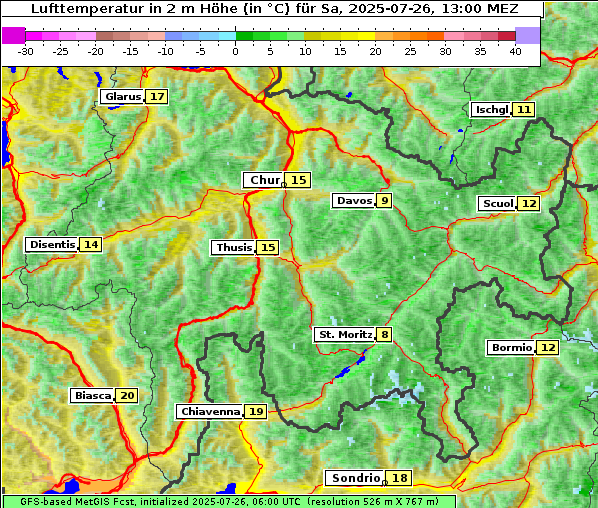 Temperatur, 26. 7. 2025
