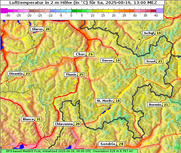 Temperatur, 16. 8. 2025