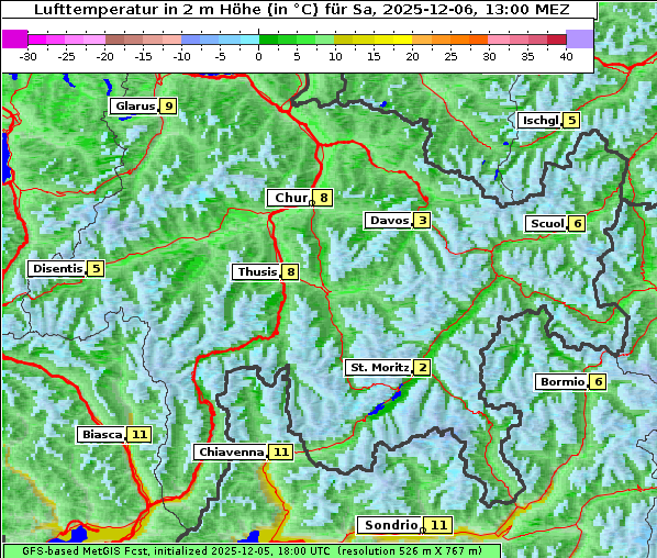 Temperatur, 6. 12. 2025