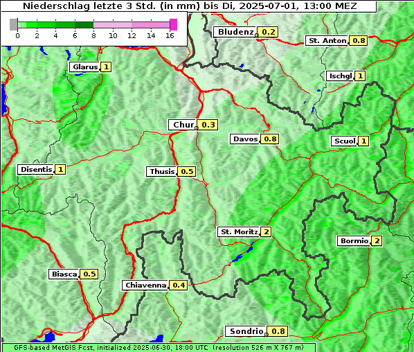 Niederschlag, 1. 7. 2025