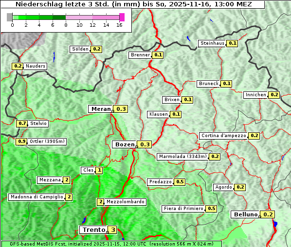 Niederschlag, 16. 11. 2025