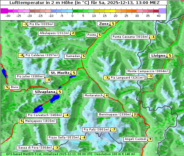 Temperatur, 13. 12. 2025