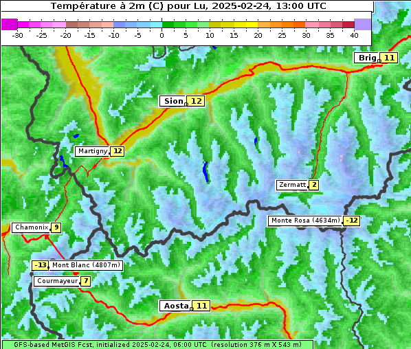 Temperatur, 24. 2. 2025