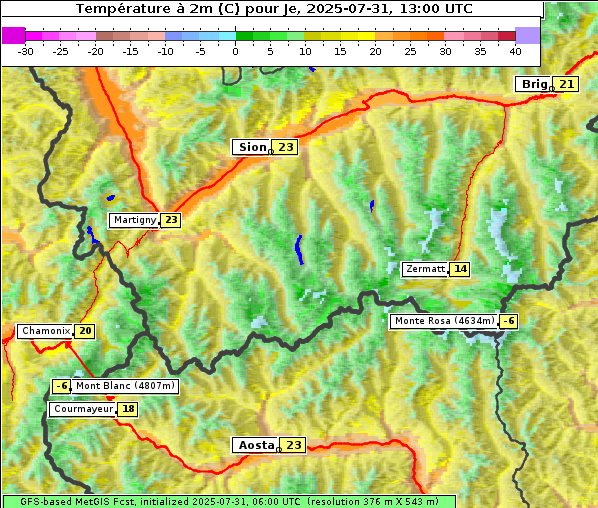 Temperatur, 31. 7. 2025