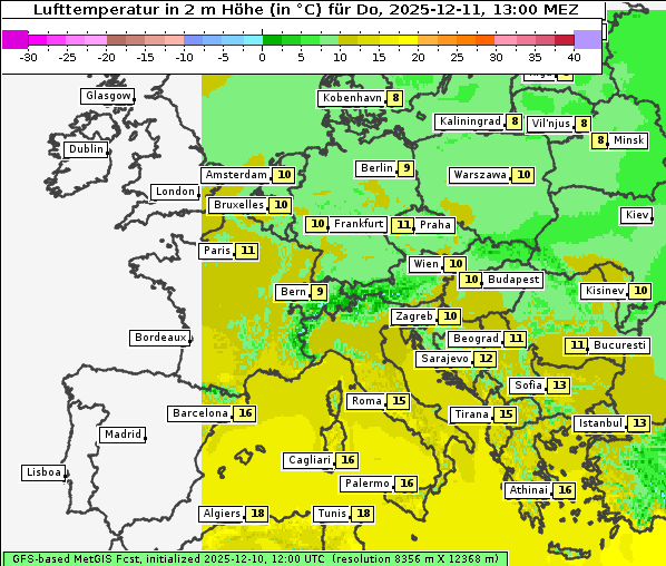 Temperatur, 11. 12. 2025