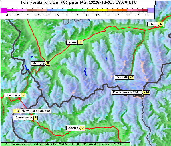 Temperatur, 2. 12. 2025