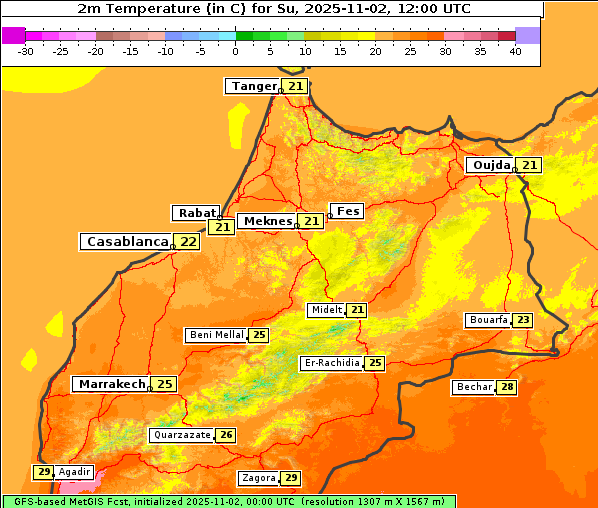 Temperatur, 2. 11. 2025