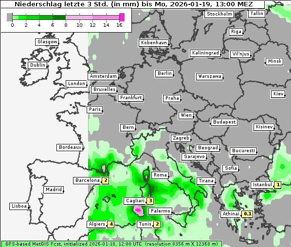 Niederschlag, 19. 1. 2026