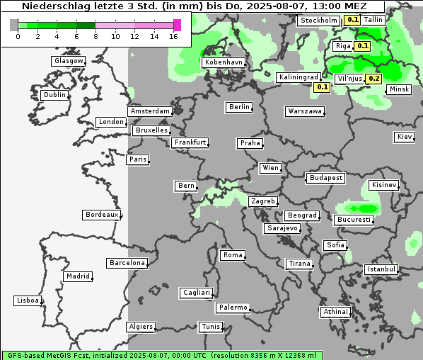 Niederschlag, 7. 8. 2025