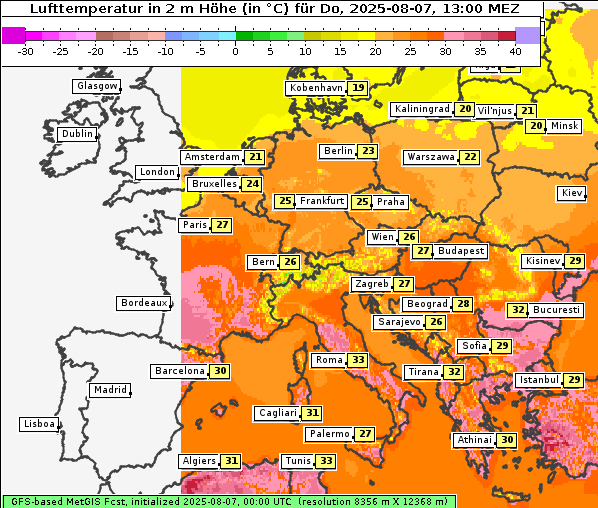 Temperatur, 7. 8. 2025