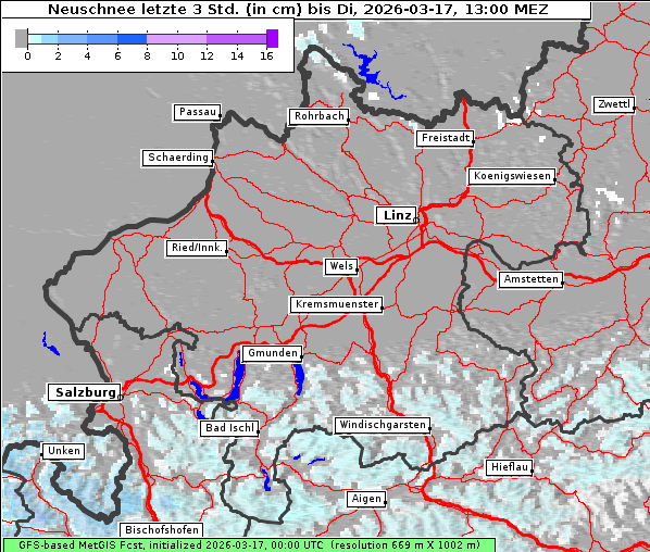 Neuschnee, 17. 3. 2026