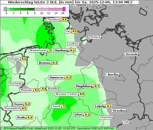 Niederschlag, 6. 12. 2025