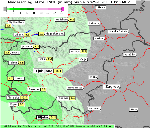 Niederschlag, 1. 11. 2025