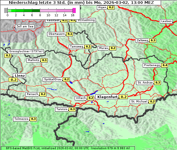 Niederschlag, 2. 3. 2026