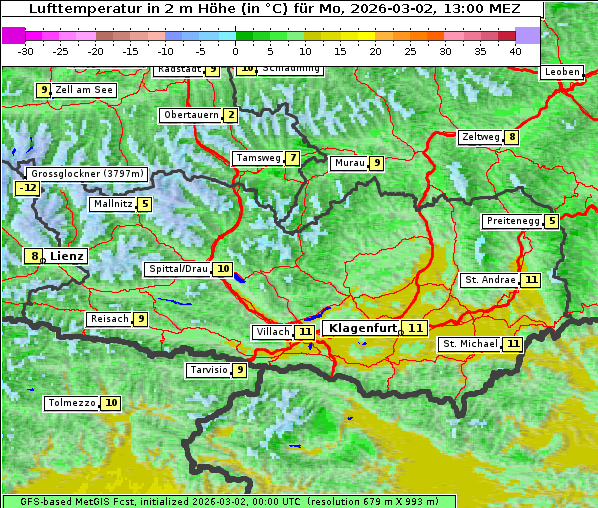 Temperatur, 2. 3. 2026