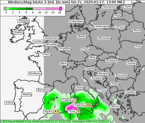 Niederschlag, 17. 1. 2025