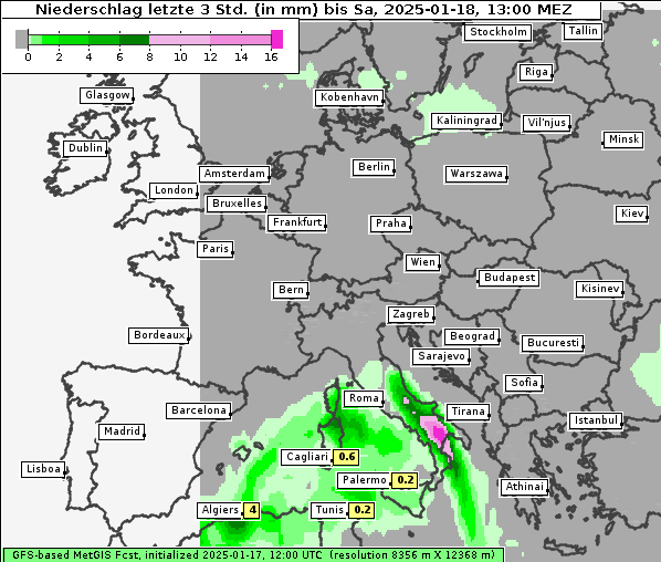 Niederschlag, 18. 1. 2025