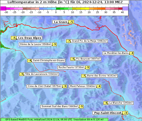 Temperatur, 24. 12. 2024