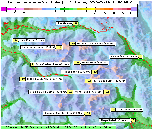Temperatur, 14. 2. 2026