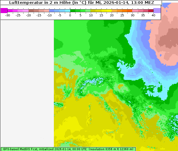 Temperatur, 14. 1. 2026