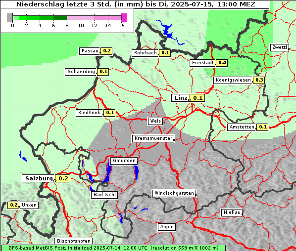 Niederschlag, 15. 7. 2025
