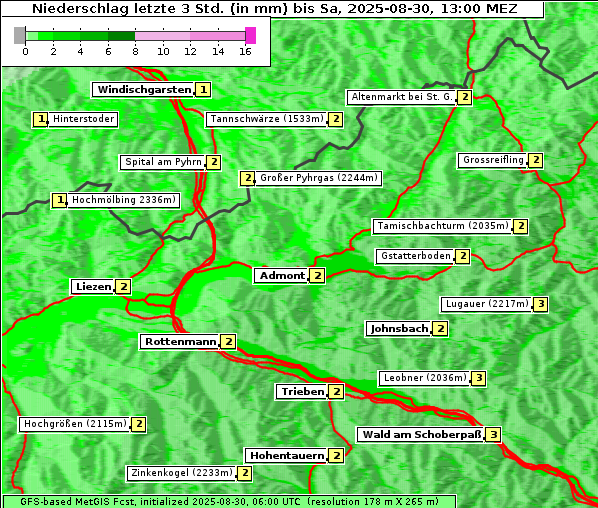 Niederschlag, 30. 8. 2025