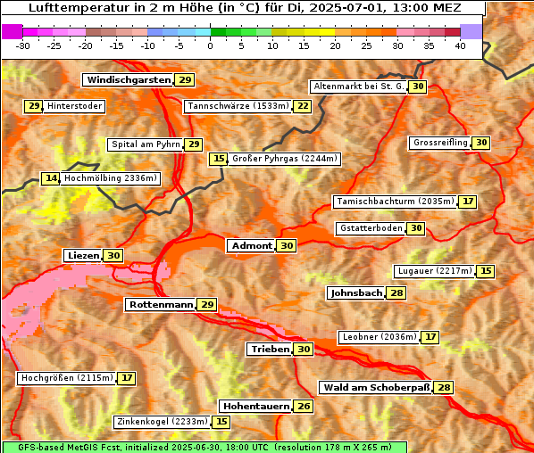 Temperatur, 1. 7. 2025