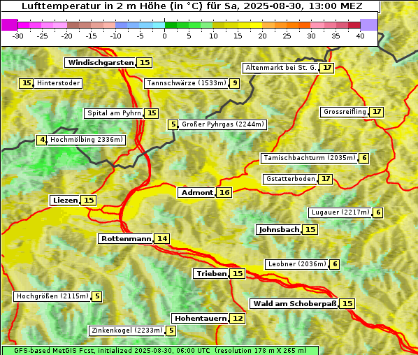 Temperatur, 30. 8. 2025